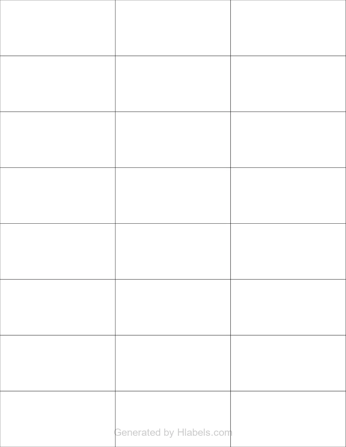 OnlineLabels® OL870 template with 24 rectangular 2.8333 x 1.375 inch labels per sheet, on Letter-size adhesive blank label sheets.