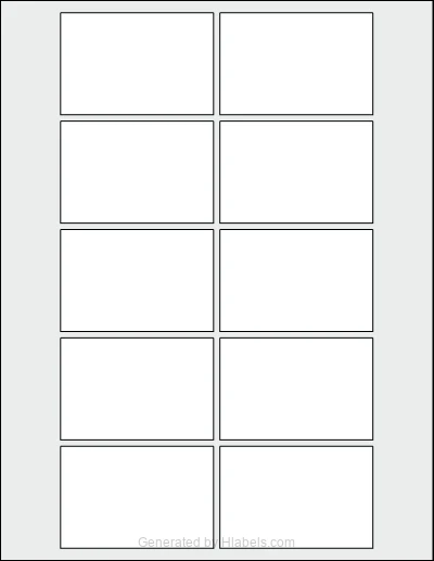 OnlineLabels® OL996 template with 10 rectangular 3 x 2 inch labels per sheet, on Letter-size adhesive blank label sheets.