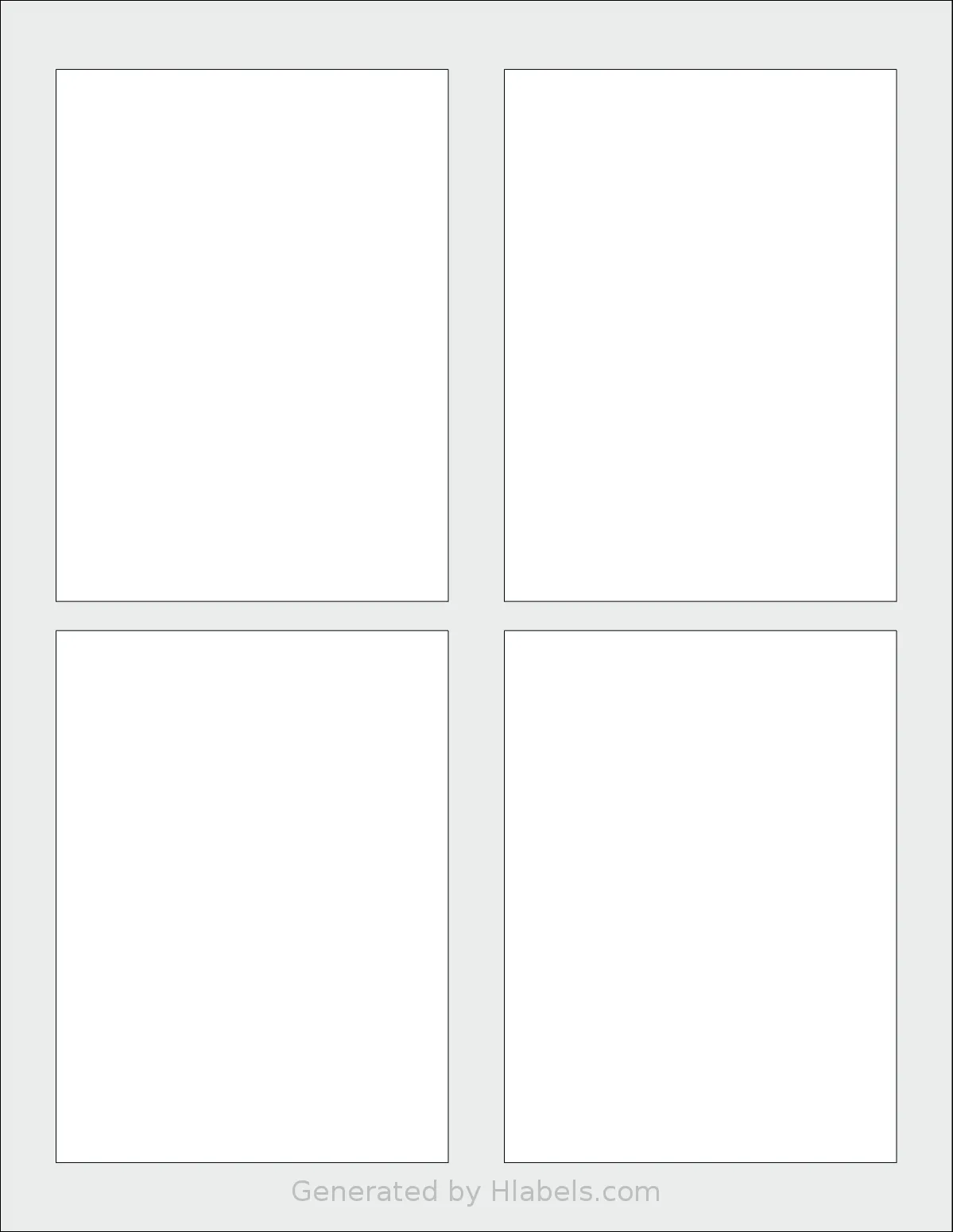 Premium® PLS116 template with 4 rectangular 3.5 x 4.75 inch labels per sheet, on Letter-size adhesive blank label sheets.