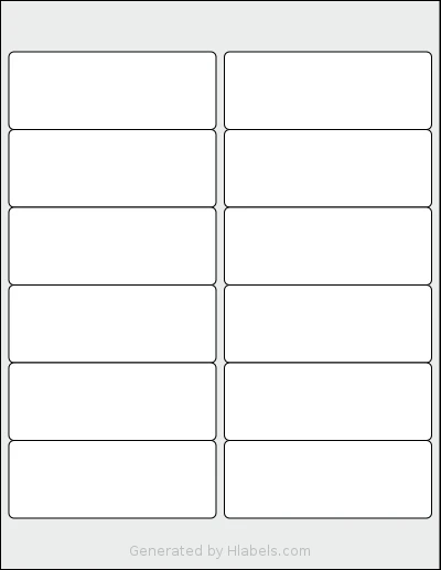 Premium® PLS134 template with 12 rectangular 4 x 1.5 inch labels per sheet, on Letter-size adhesive blank label sheets.