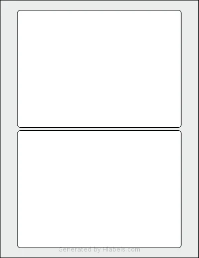 Premium® PLS211 template with 2 rectangular 7 x 5 inch labels per sheet, on Letter-size adhesive blank label sheets.