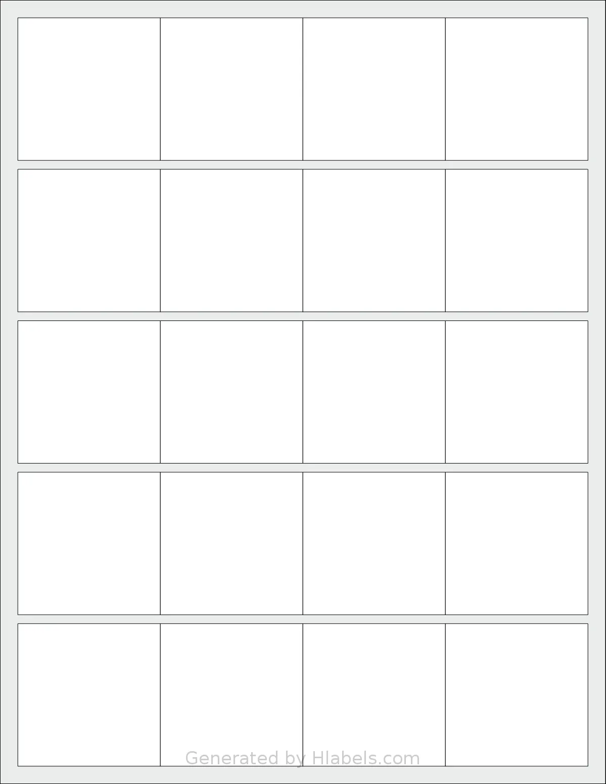 Premium® PLS289 template with 20 square 2 x 2 inch labels per sheet, on Letter-size adhesive blank label sheets.