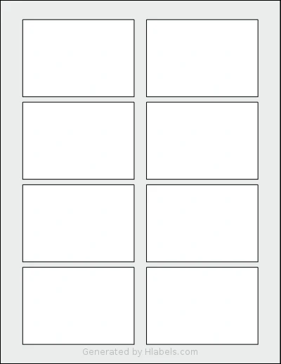 Premium® PLS389 template with 8 rectangular 3.375 x 2.33 inch labels per sheet, on Letter-size adhesive blank label sheets.