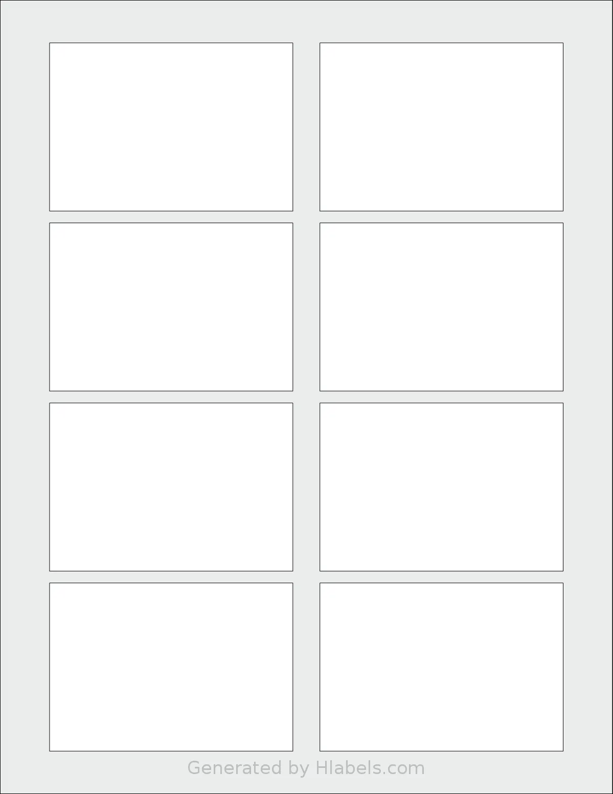 Premium® PLS389 template with 8 rectangular 3.375 x 2.33 inch labels per sheet, on Letter-size adhesive blank label sheets.