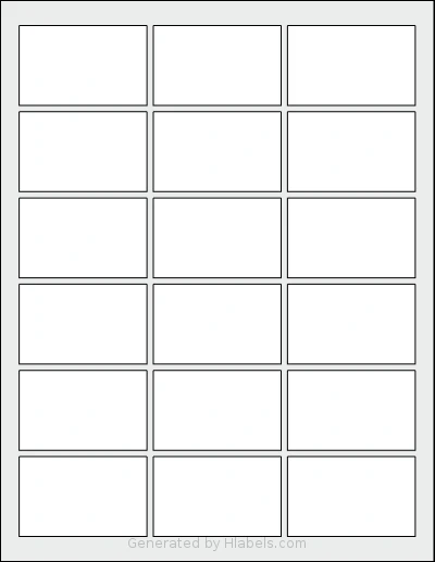 Premium® PLS469 template with 18 rectangular 2.5 x 1.563 inch labels per sheet, on Letter-size adhesive blank label sheets.