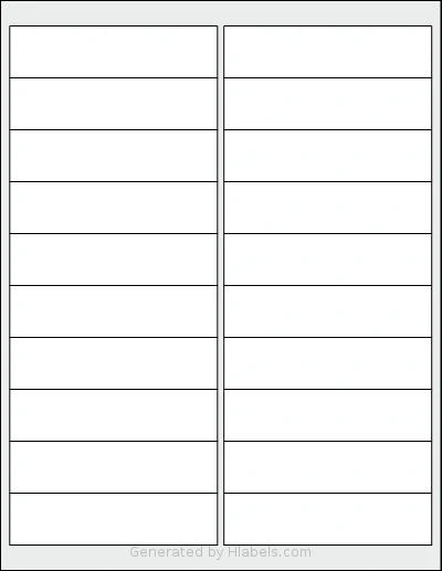 Premium® PLS539 template with 20 rectangular 4 x 1 inch labels per sheet, on Letter-size adhesive blank label sheets.