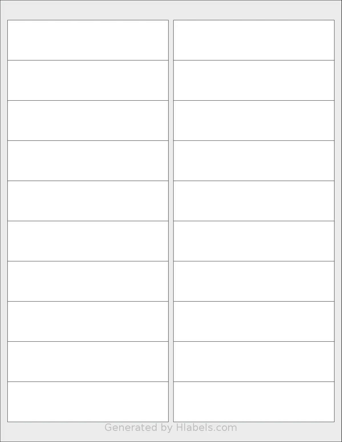 Premium® PLS539 template with 20 rectangular 4 x 1 inch labels per sheet, on Letter-size adhesive blank label sheets.