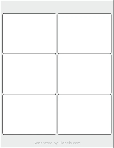 Premium® PLS569 template with 6 rectangular 4 x 3 inch labels per sheet, on Letter-size adhesive blank label sheets.
