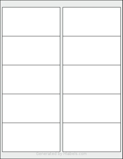 Premium® PLS591 template with 10 rectangular 4 x 2 inch labels per sheet, on Letter-size adhesive blank label sheets.
