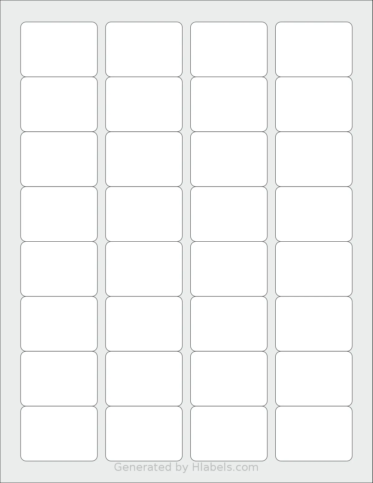 Premium® PLS640 template with 32 rectangular 1.75 x 1.25 inch labels per sheet, on Letter-size adhesive blank label sheets.