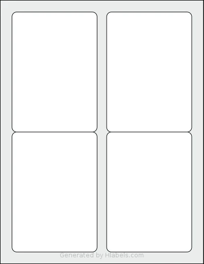 Premium® PLS646 template with 4 rectangular 3.55 x 5 inch labels per sheet, on Letter-size adhesive blank label sheets.