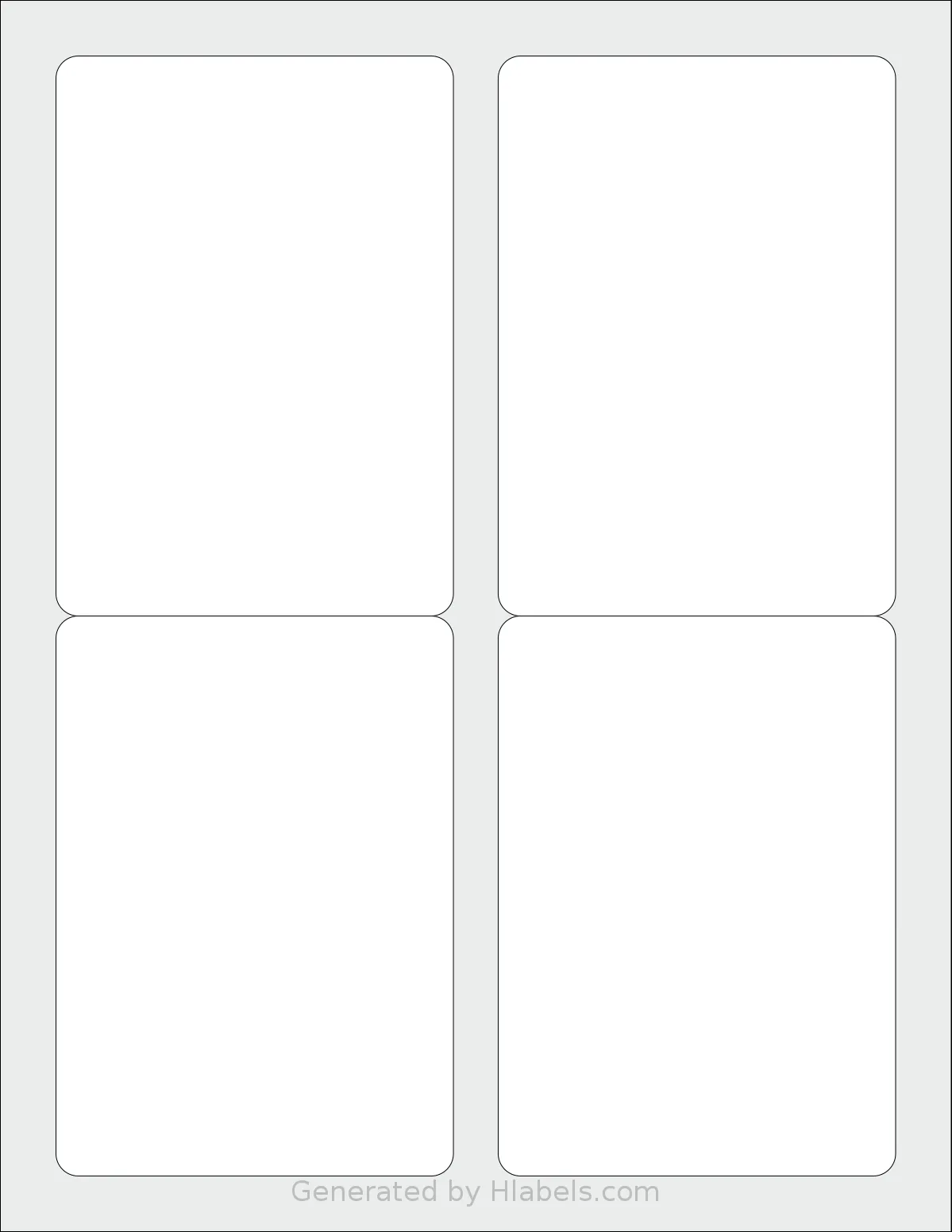 Premium® PLS646 template with 4 rectangular 3.55 x 5 inch labels per sheet, on Letter-size adhesive blank label sheets.