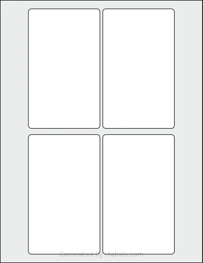 Premium® PLS694 template with 4 rectangular 3 x 5 inch labels per sheet, on Letter-size adhesive blank label sheets.