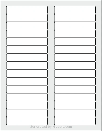 Premium® PLS715 template with 30 rectangular 3.4375 x 0.667 inch labels per sheet, on Letter-size adhesive blank label sheets.