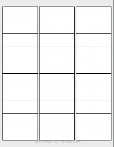 Premium® PLS763 template with 30 rectangular 2.625 x 1 inch labels per sheet, on Letter-size adhesive blank label sheets.