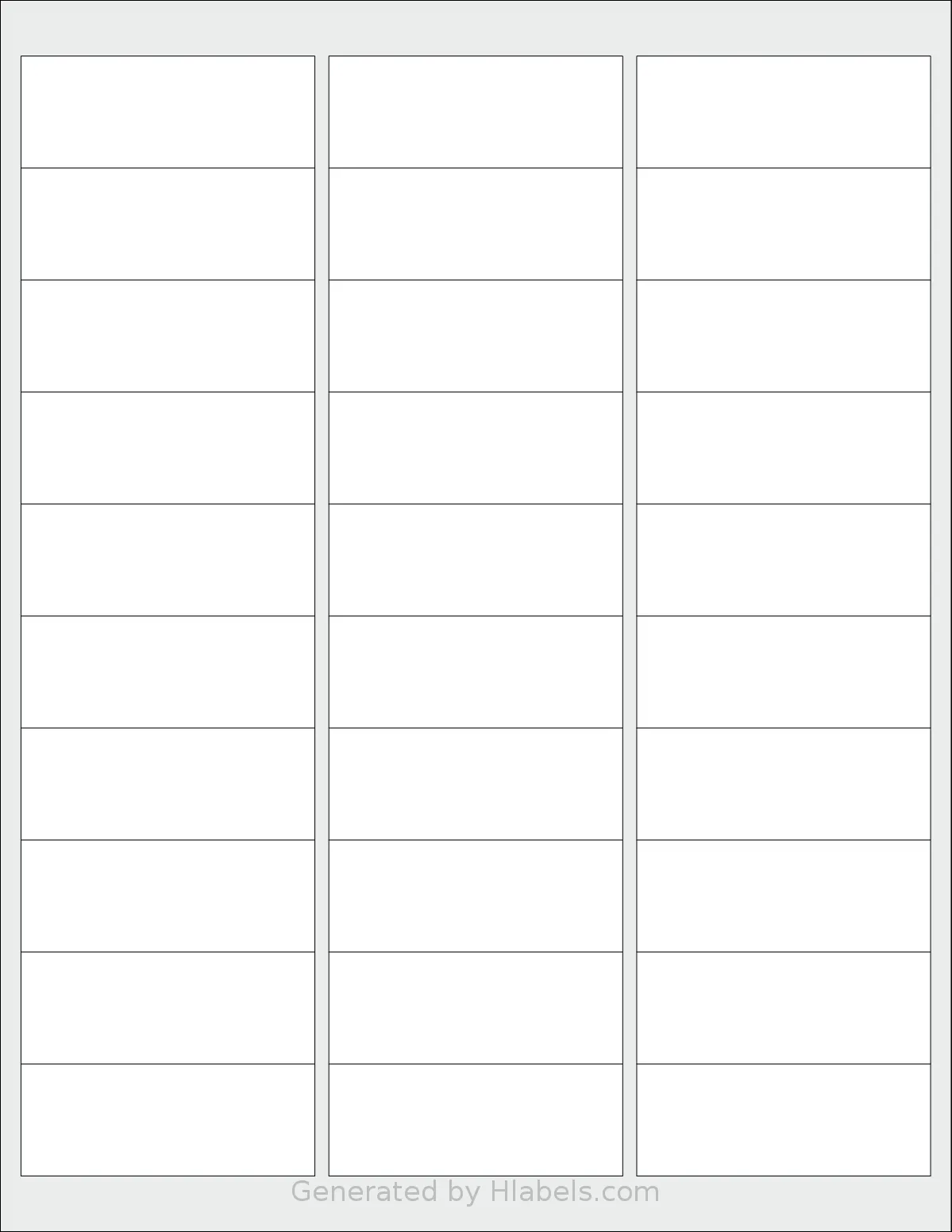 Premium® PLS763 template with 30 rectangular 2.625 x 1 inch labels per sheet, on Letter-size adhesive blank label sheets.