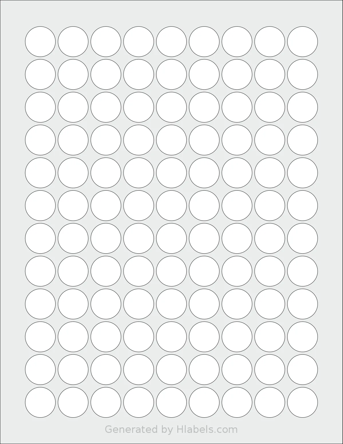 Premium® PLS828 template with 108 circle labels per sheet, each 0.75 inch in diameter, on Letter-size adhesive blank label sheets.