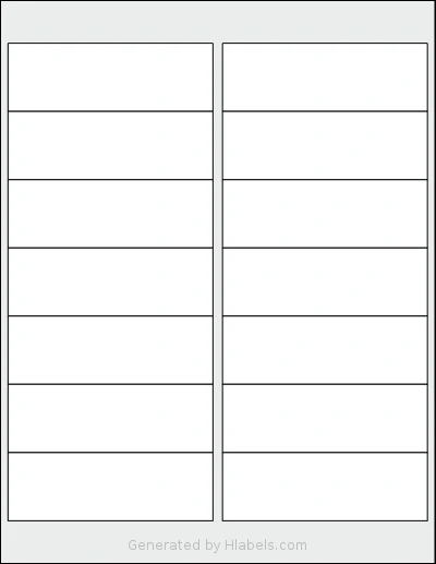 Premium® PLS904 template with 14 rectangular 4 x 1.33 inch labels per sheet, on Letter-size adhesive blank label sheets.