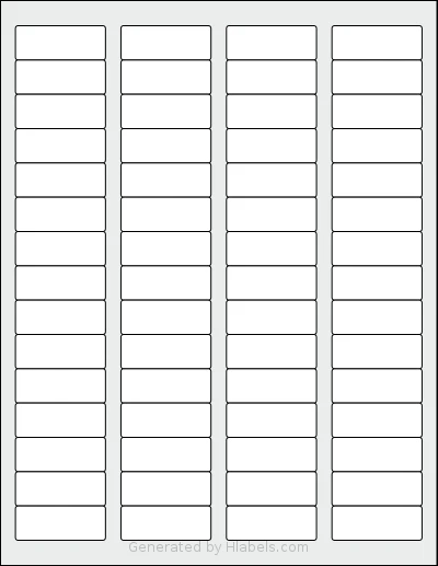 Premium® PLS969 template with 60 rectangular 1.75 x 0.6667 inch labels per sheet, on Letter-size adhesive blank label sheets.