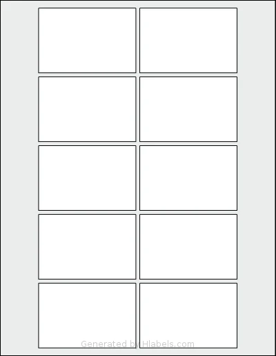 RoyalGreenMarket® RGM-10 template with 10 rectangular 3 x 2 inch labels per sheet, on Letter-size adhesive blank label sheets.