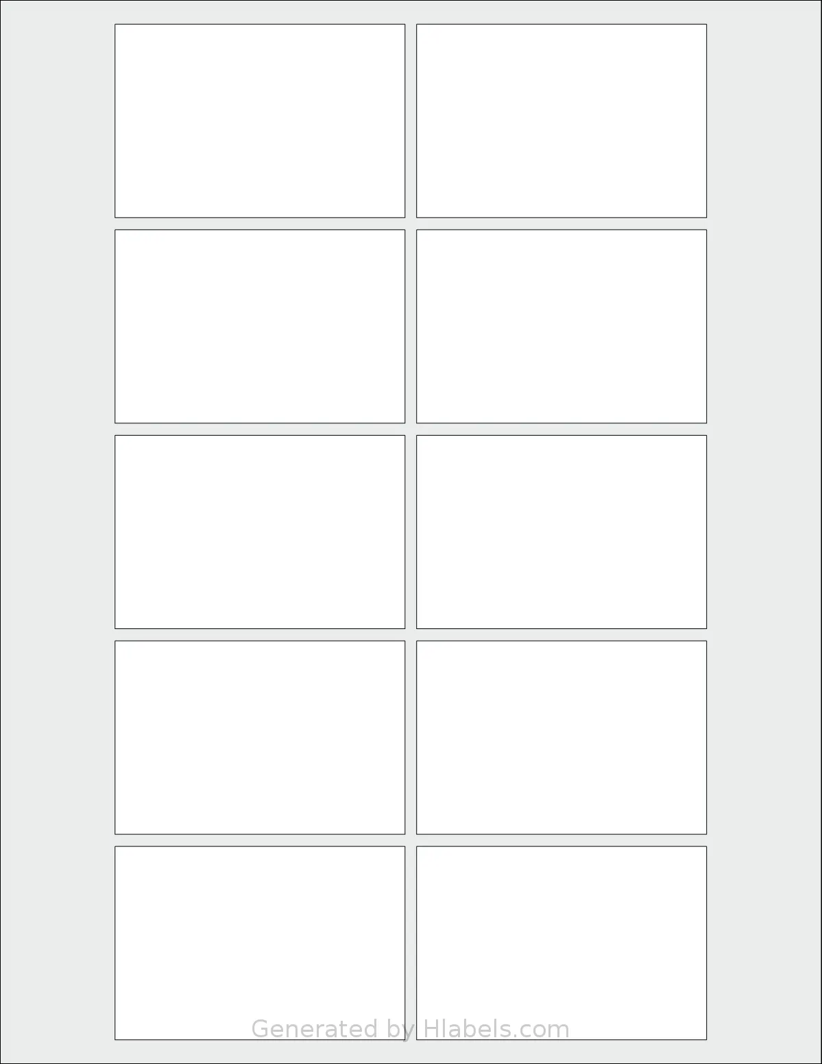 RoyalGreenMarket® RGM-10 template with 10 rectangular 3 x 2 inch labels per sheet, on Letter-size adhesive blank label sheets.