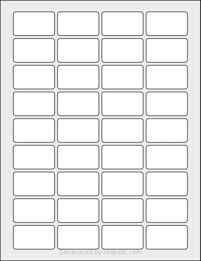 SheetLabels® SL1007 template with 36 rectangular 1.75 x 1 inch labels per sheet, on Letter-size adhesive blank label sheets.