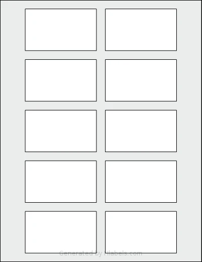 SheetLabels® SL1013 template with 10 rectangular 3 x 1.75 inch labels per sheet, on Letter-size adhesive blank label sheets.