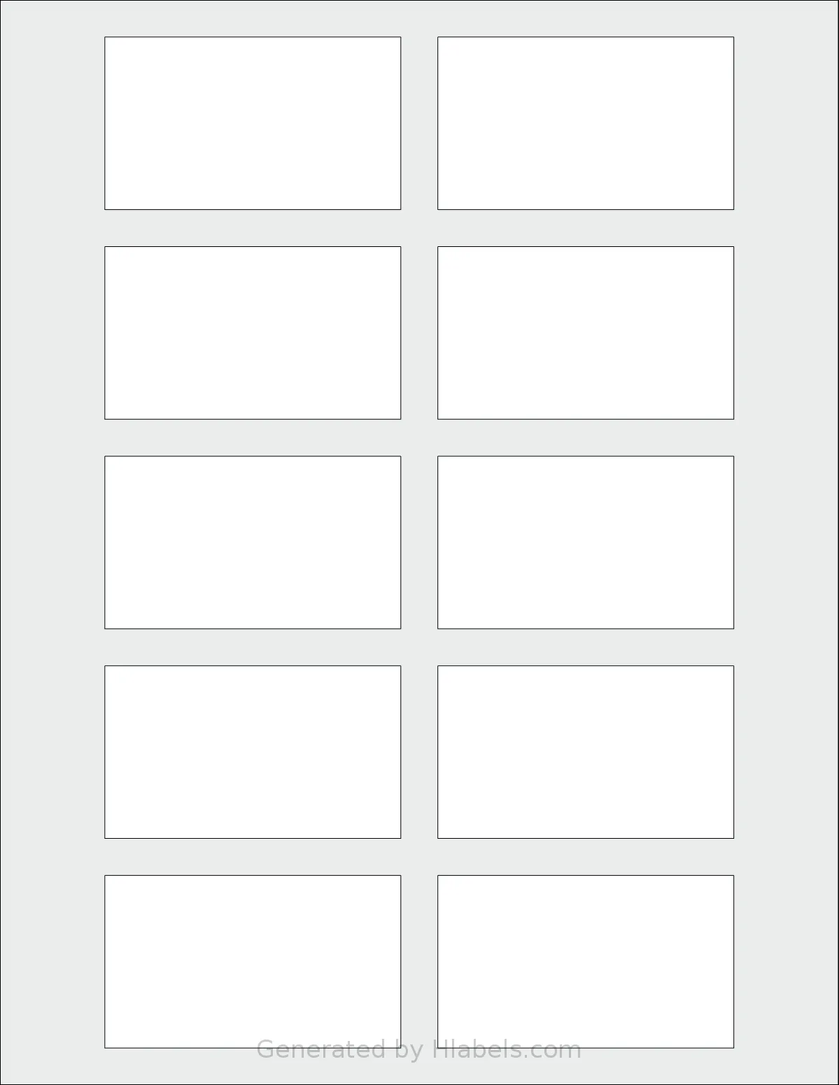 SheetLabels® SL1013 template with 10 rectangular 3 x 1.75 inch labels per sheet, on Letter-size adhesive blank label sheets.