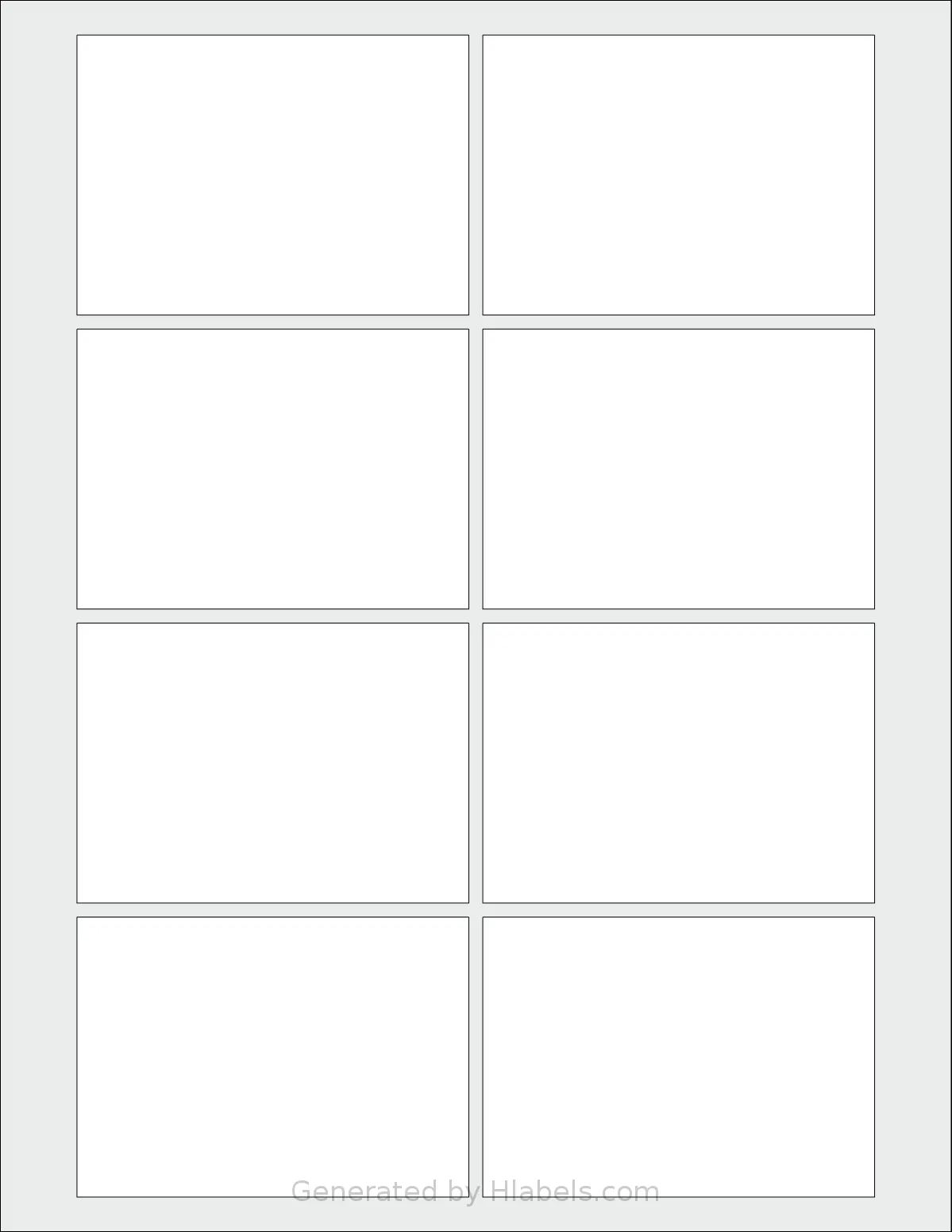 SheetLabels® SL1075 template with 8 rectangular 3.5 x 2.5 inch labels per sheet, on Letter-size adhesive blank label sheets.