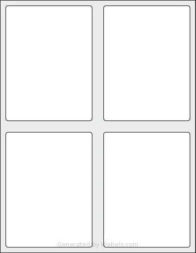 SheetLabels® SL1094 template with 4 rectangular 3.75 x 5 inch labels per sheet, on Letter-size adhesive blank label sheets.