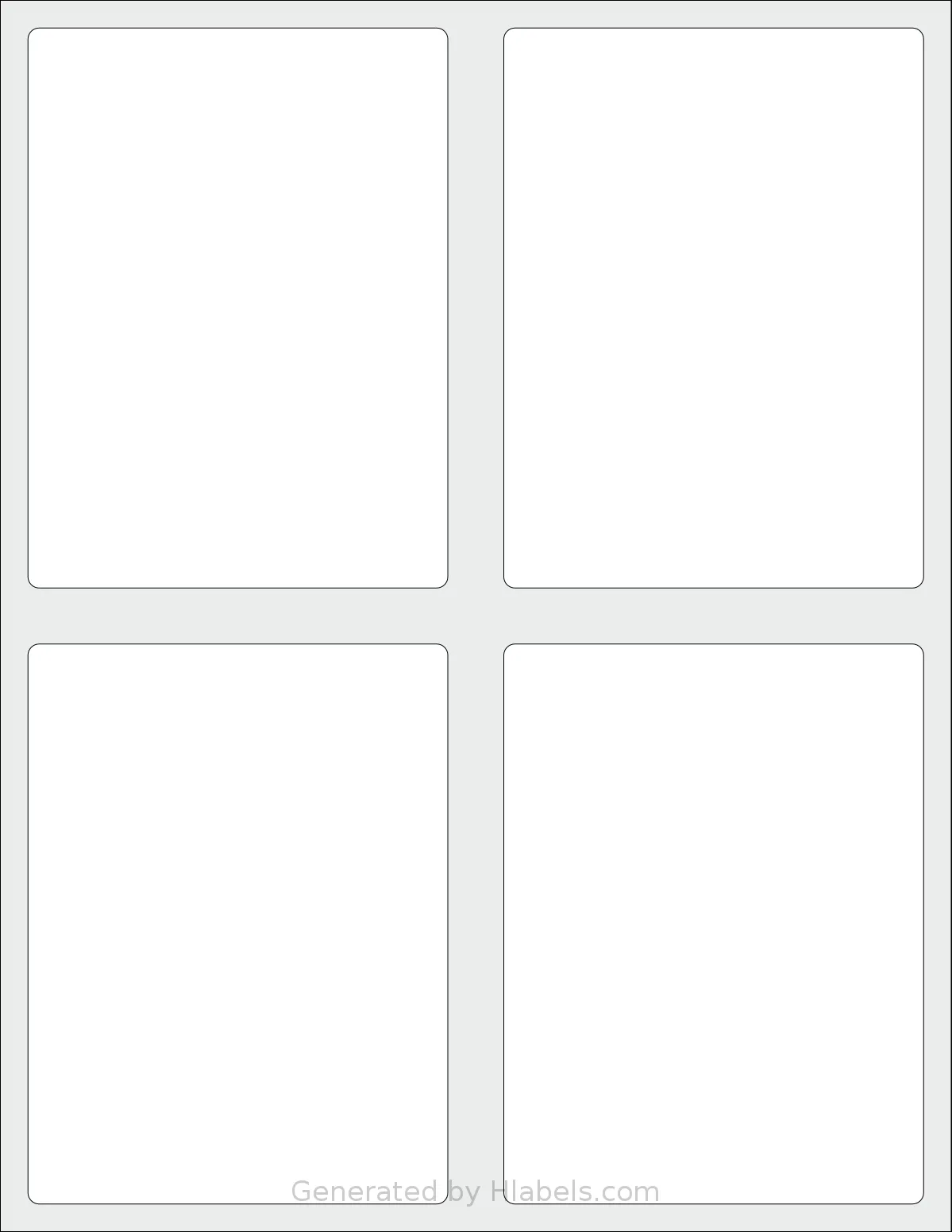 SheetLabels® SL1094 template with 4 rectangular 3.75 x 5 inch labels per sheet, on Letter-size adhesive blank label sheets.