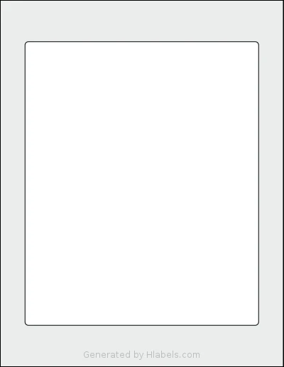 SheetLabels® SL1109 template with 1 rectangular 7 x 8.5 inch labels per sheet, on Letter-size adhesive blank label sheets.