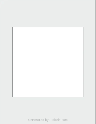 SheetLabels® SL1114 template with 1 square 6.25 x 6.25 inch labels per sheet, on Letter-size adhesive blank label sheets.