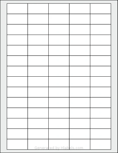 SheetLabels® SL1157 template with 70 rectangular 1.5 x 0.75 inch labels per sheet, on Letter-size adhesive blank label sheets.