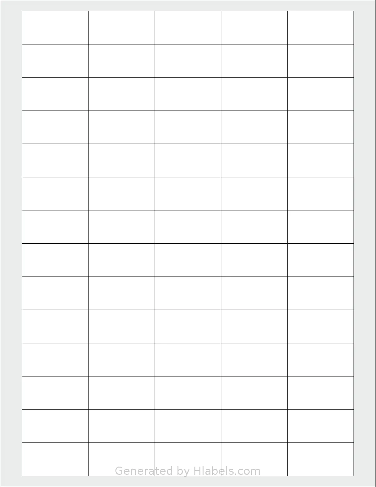 SheetLabels® SL1157 template with 70 rectangular 1.5 x 0.75 inch labels per sheet, on Letter-size adhesive blank label sheets.