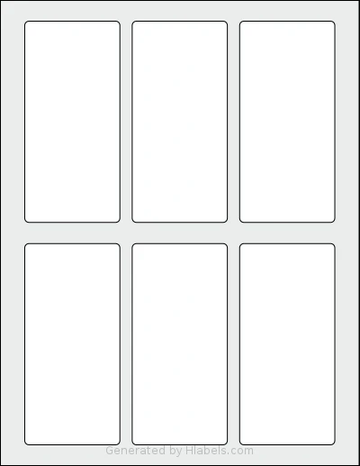 SheetLabels® SL1162 template with 6 rectangular 2.25 x 4.75 inch labels per sheet, on Letter-size adhesive blank label sheets.