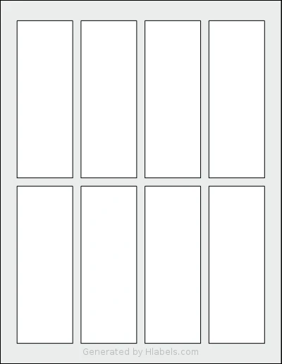 SheetLabels® SL1193 template with 8 rectangular 1.68 x 4.75 inch labels per sheet, on Letter-size adhesive blank label sheets.
