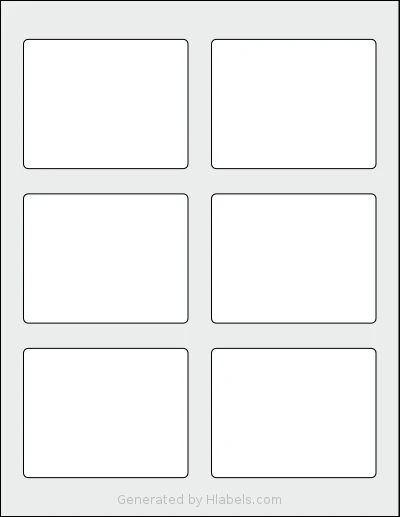 SheetLabels® SL1211 template with 6 rectangular 3.5 x 2.75 inch labels per sheet, on Letter-size adhesive blank label sheets.