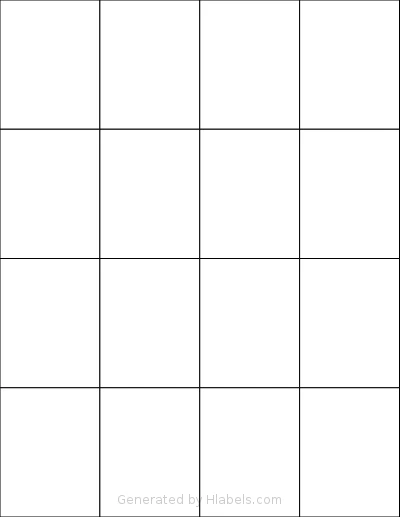 SheetLabels® SL1255 template with 16 rectangular 2.125 x 2.75 inch labels per sheet, on Letter-size adhesive blank label sheets.