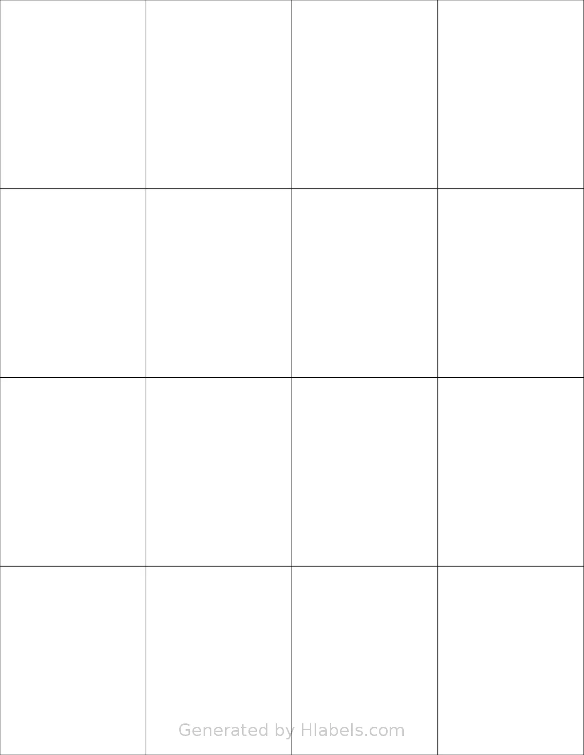 SheetLabels® SL1255 template with 16 rectangular 2.125 x 2.75 inch labels per sheet, on Letter-size adhesive blank label sheets.