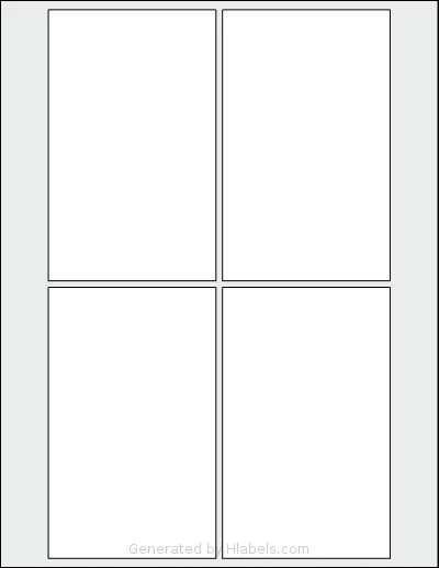 SheetLabels® SL1256 template with 4 rectangular 3.25 x 5.25 inch labels per sheet, on Letter-size adhesive blank label sheets.