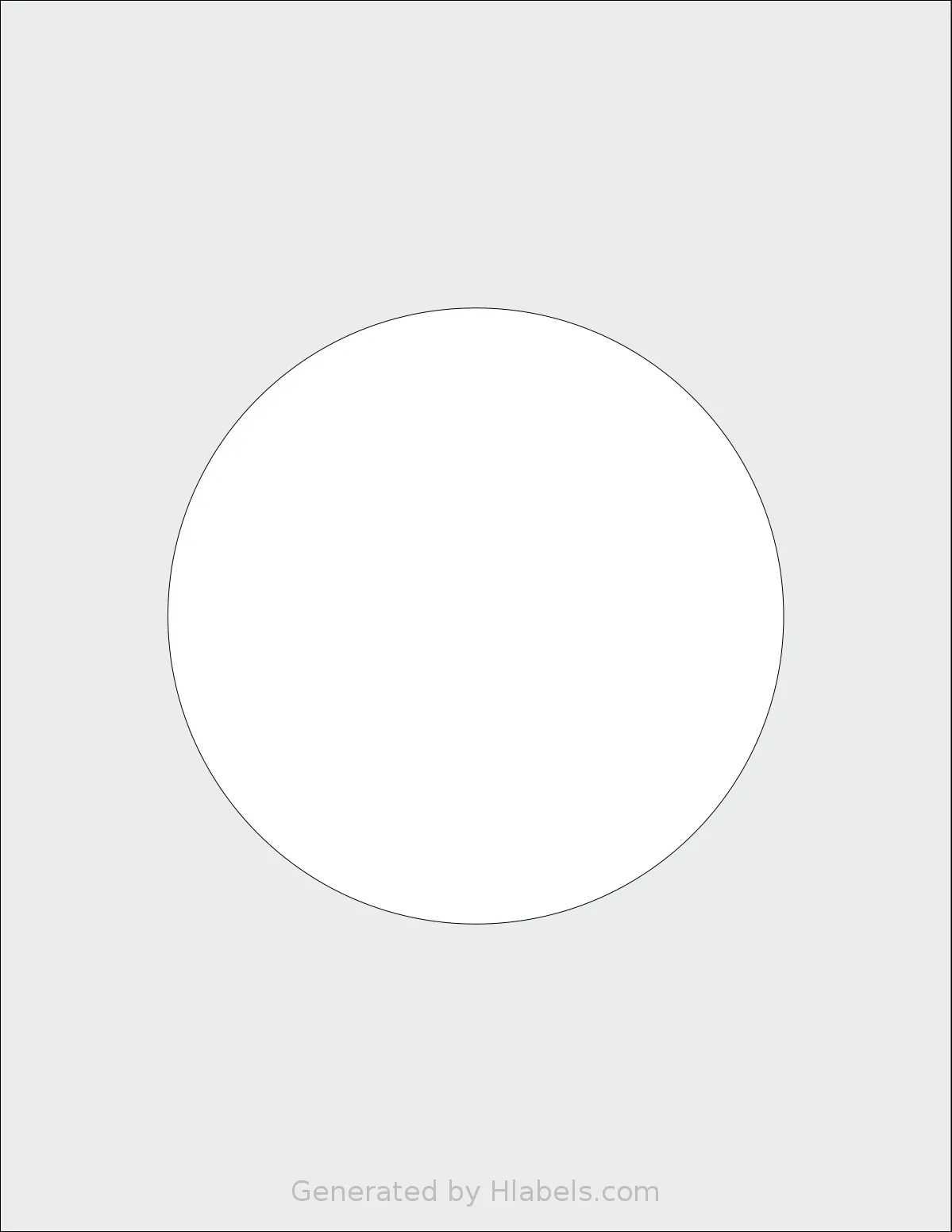 SheetLabels® SL129 template with 1 circle labels per sheet, each 5.5 inch in diameter, on Letter-size adhesive blank label sheets.