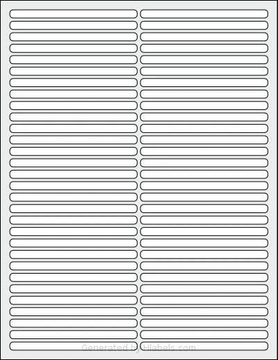 SheetLabels® SL130 template with 60 rectangular 3.9 x 0.25 inch labels per sheet, on Letter-size adhesive blank label sheets.
