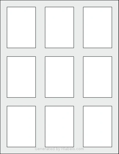 SheetLabels® SL133 template with 9 rectangular 2.047 x 2.923 inch labels per sheet, on Letter-size adhesive blank label sheets.
