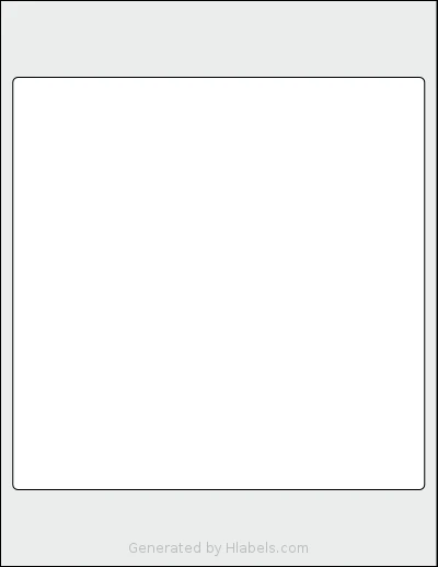 SheetLabels® SL1333 template with 1 square 8 x 8 inch labels per sheet, on Letter-size adhesive blank label sheets.