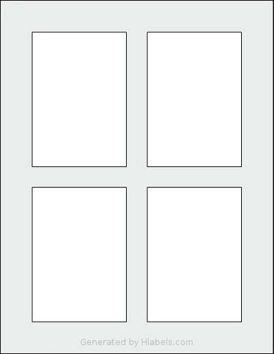 SheetLabels® SL134 template with 4 rectangular 2.925 x 4.18 inch labels per sheet, on Letter-size adhesive blank label sheets.