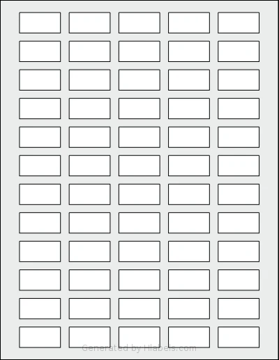 SheetLabels® SL1379 template with 60 rectangular 1.25 x 0.625 inch labels per sheet, on Letter-size adhesive blank label sheets.