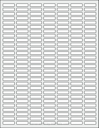 SheetLabels® SL138 template with 196 rectangular 1 x 0.25 inch labels per sheet, on Letter-size adhesive blank label sheets.