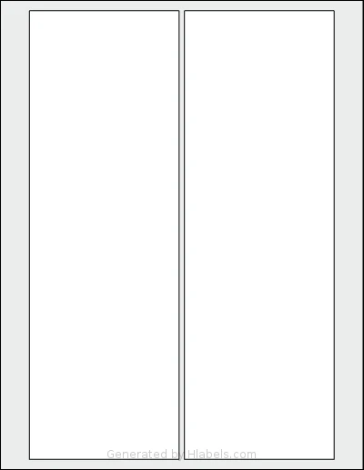 SheetLabels® SL1383 template with 2 rectangular 3.5 x 10.5 inch labels per sheet, on Letter-size adhesive blank label sheets.