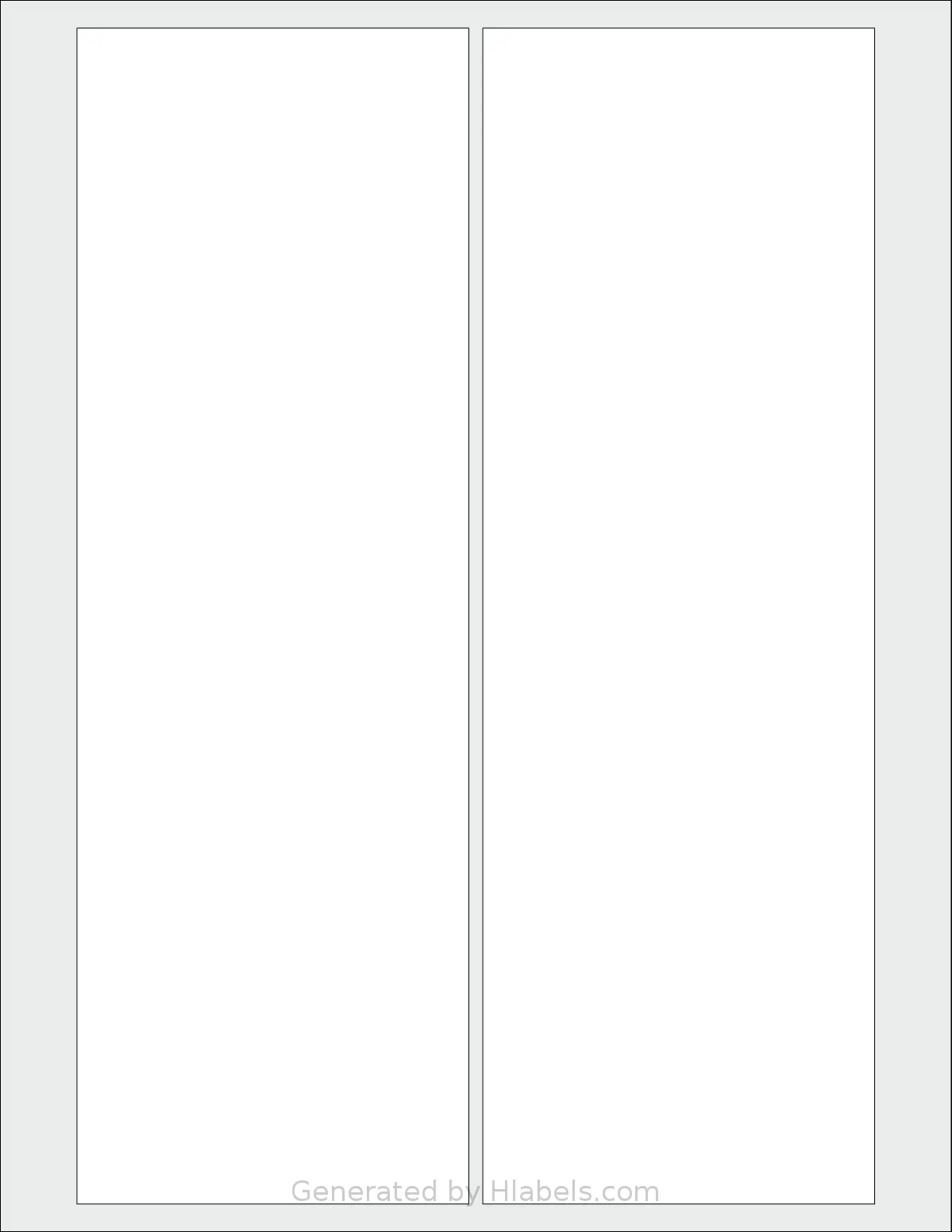 SheetLabels® SL1383 template with 2 rectangular 3.5 x 10.5 inch labels per sheet, on Letter-size adhesive blank label sheets.